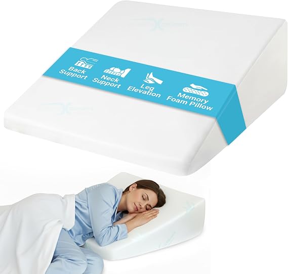 Xtreme Comforts Wedge Pillow Headboard | 7 Inch Bed Wedge Pillow Cushion for Sleeping, Reading, and Lounging | Multi-Use Support for Upright Rest, Back Support & Leg Elevation