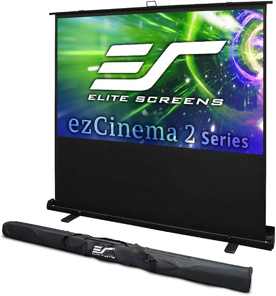Elite Screens ezCinema 2, 70-inch 16:9, Manual Floor Pull Up Scissor Backed Projector Screen, Portable Home Theater Office Classroom Projection Carrying Bag, US Based Company , F70XWH2
