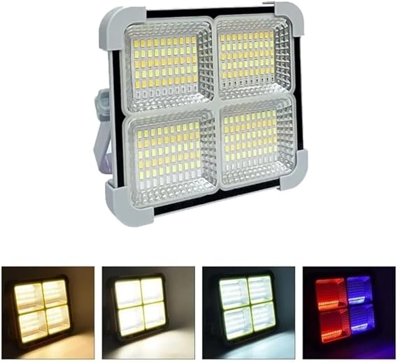 Seyyar Solar Led Projektör Gri Renk Cata 200w Güneş Enerjili Portatif Led Işık Taşınabilir Sokak Aydınlatması IP66