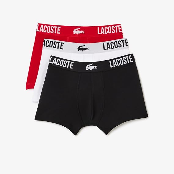 Lacoste Men's Cotton Stretch Lacoste Croc Trunks, 3-Pack