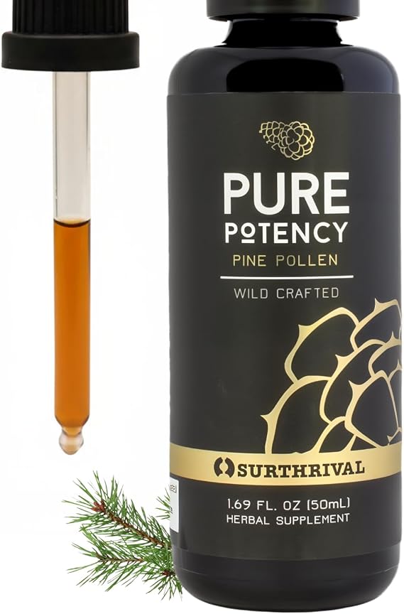 Surthrival: Pine Pollen Pure Potency Extract (1.69 fl oz), Increased Stamina, Hormone Balance, Energy & Endurance Restoration