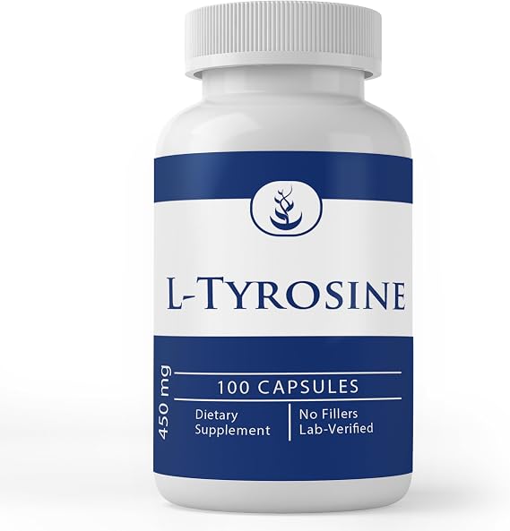 Pure Original Ingredients L-Tyrosine (100 Capsules) Always Pure, No Additives Or Fillers, Lab Verified
