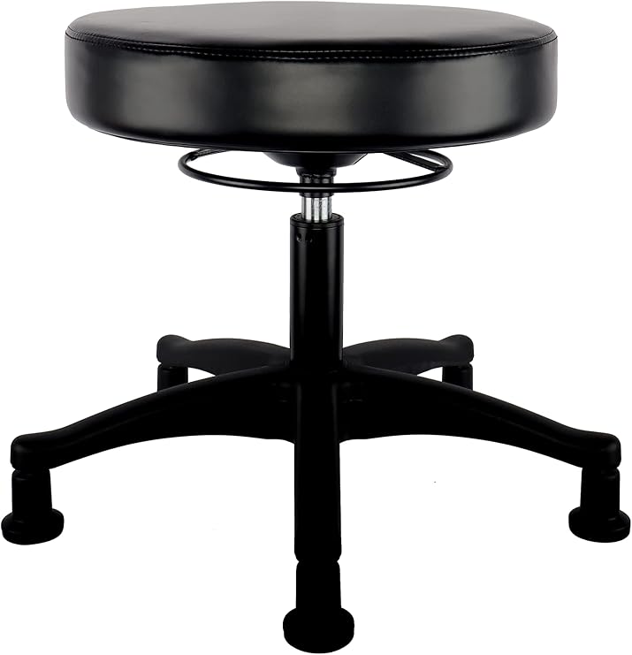 TAKE UR SEAT 17" Table Height Adjustable Round Seat Stool Heavy Duty Ship and Built Within 24 Hours, Spa, Medical, Lab, Cleanroom, Black (Glide)