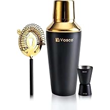 3 Parça Paslanmaz Çelik Kokteyl Shaker Seti (Gold)