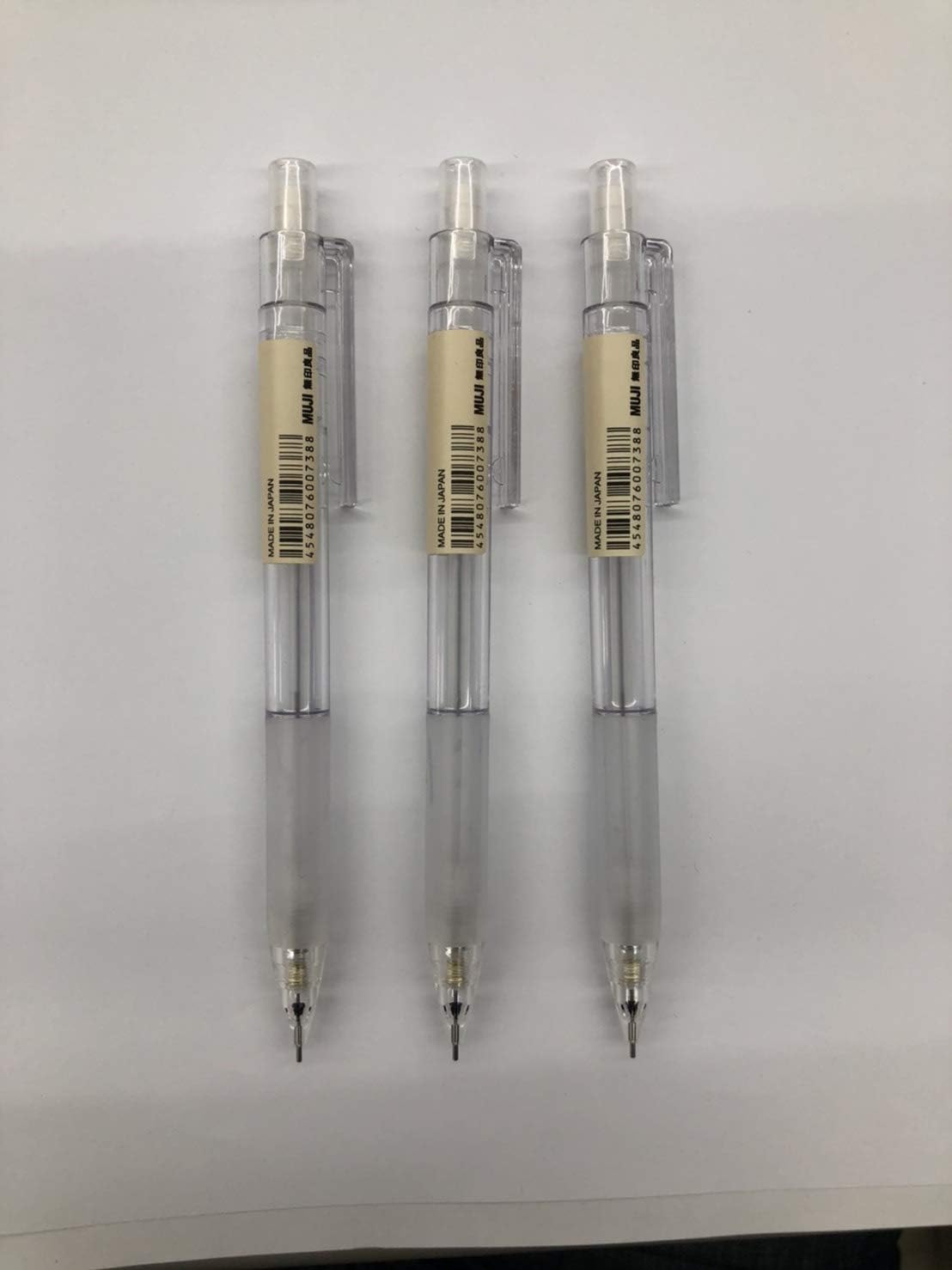 MUJI 3SET Polycarbonate Mechanical Pencil W - Rubber Grip