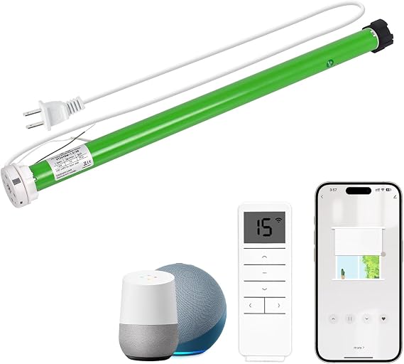 Rollerhouses 25TEW Main Power Voltage Blinds Motor with Tuya WiFi Smart Plug - Voice Control, App Remote Control, Timer Function, Compatible with Alexa & Google Assistant