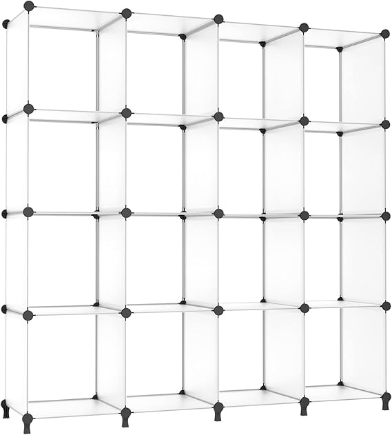 AWTATOS Cube Storage Organizer, 16 Cube Closet Organizer, Transclucent