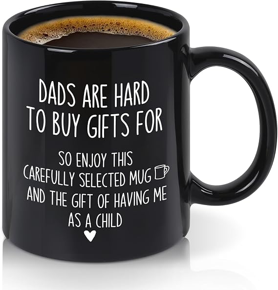 Cabtnca Dad Gifts, Dad Mug, Father's Day Christmas Birthday Gifts for Daddy from Daughter Son, Gift for Daddy, 11 Oz Black