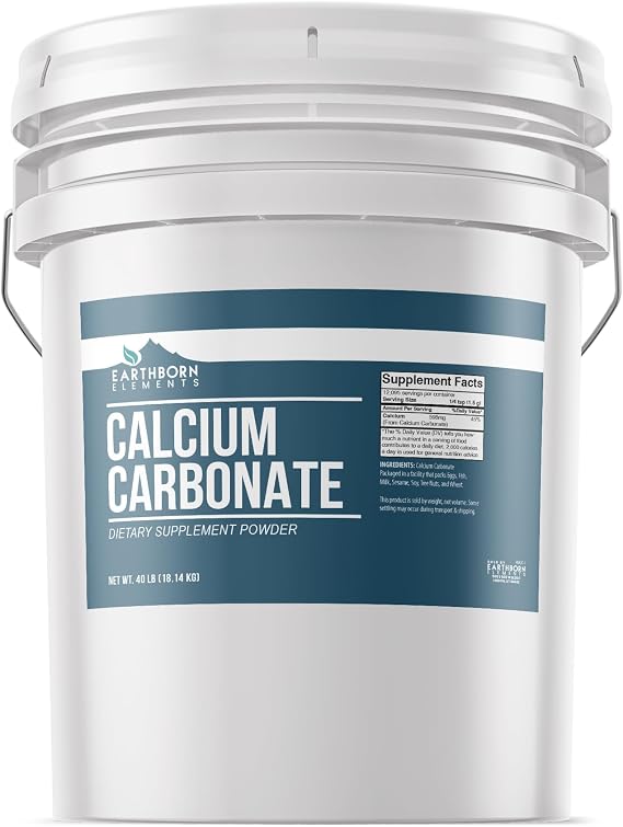 Calcium Carbonate Powder 5 Gallon Bucket, Limestone Powder, Toothpaste Additive (640 Ounce)