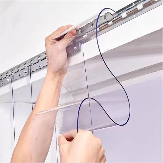 VXHCS Vinyl Transparent Strip Door Curtain PVC Plastic Door Curtain, 2mm Bathroom Waterproof Door Curtain, Indoor and Outdoor Partition Curtains(0.9x2.15m/3x7.1ft)