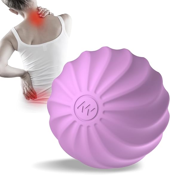 2.3" Mini Vibrating Massage Ball, 10-Speed Vibrating Foam Roller, Lacrosse Ball Massage Ball Therapy for Relieving Muscle Tension & Soreness, Vibrating Massage Roller for Plantar Fasciitis(Purple)