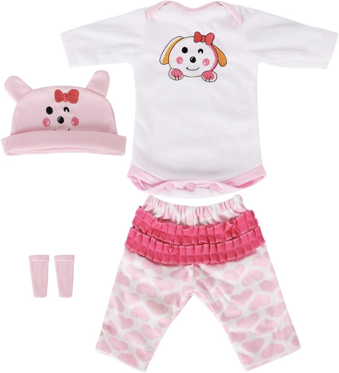 Reborn Baby Dolls Clothes Pink Dog Outfits for 16 Newborn Doll Girl Baby Clothing Accessories Sets