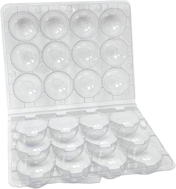 Hatching Time Quail Egg Cartons, Clear Plastic, 12 Eggs per Rack, 1 Pack