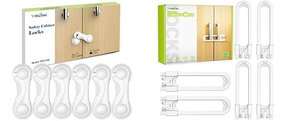 6 Pack Child Locks with 6 Pack U-Shaped Child Locks