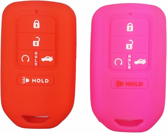 2Pcs Coolbestda Silicone Key Fob Remote Keyless Protector Holder Jacket for 2017 2018 2019 2020 2021 Honda Accord Civic CR-V CRV Pilot EX EX-L Touring Premium
