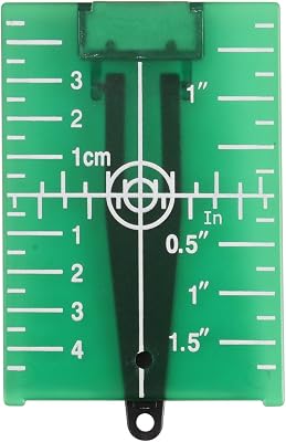 Laser Target Plate Card, Magnetic Floor Laser Target with Stand for Green Laser Level, Laser Plates Enhances Green Visibility by 1.3 Times for Alignment Line Level