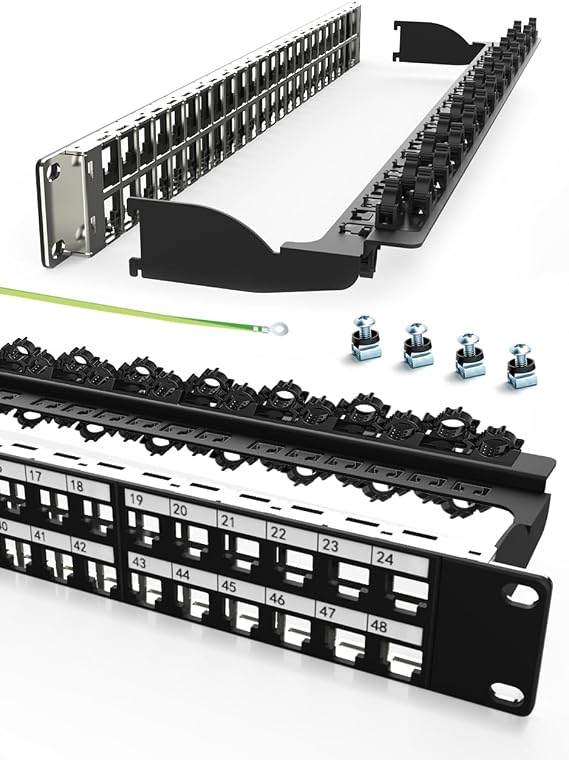 48 Port Blank Keystone Patch Panel Rackmount&Wall Mount 1U 19-inch
