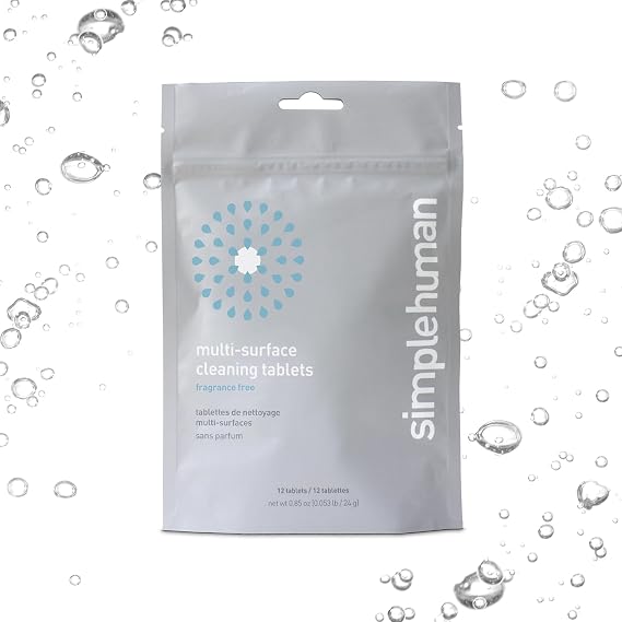 simplehuman Multi-Surface Cleaning Tablets, Eco-Friendly, Safe Around Kids & Pets, Fragrance-Free, 12-Pack (Makes 72 oz of Spray Cleaner)