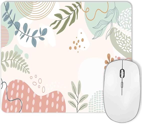 Green Pink Mouse Pad, Colorful Aesthetic Boho Small Mouse Pads for Laptop, Abstract Computer pad,Cute Mouse Mat Mousepad for School Office