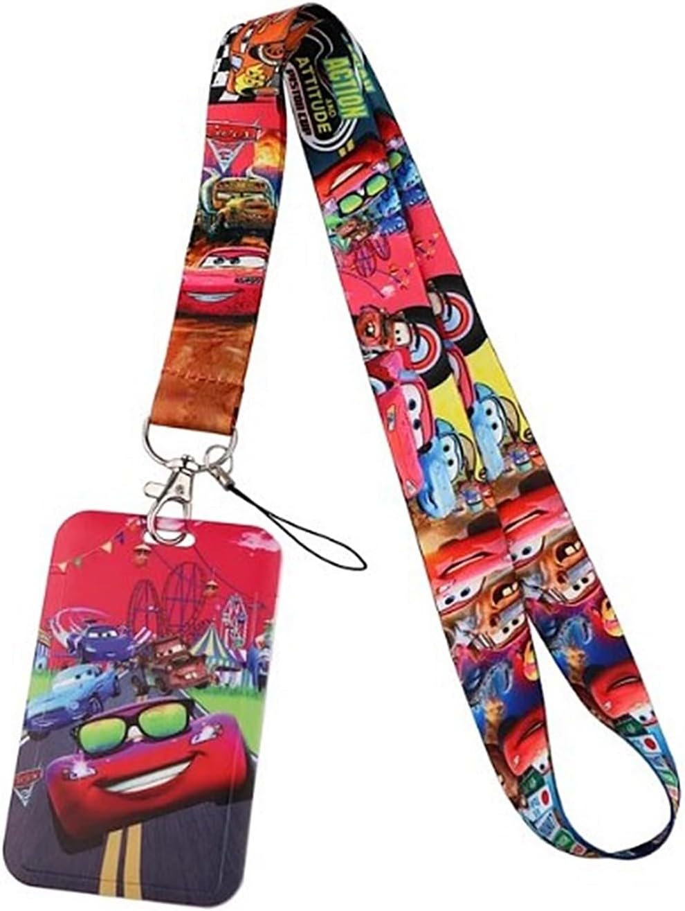 TCB Creations Lightning Cars Cartoon McQueen Character Lanyard Keychain ID Holder