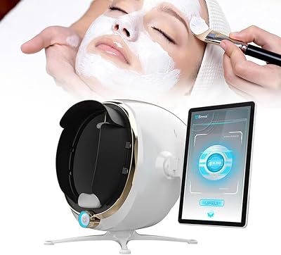 Skin Analysis Machine Facial for Salon, Skin Analysis Machine Professional Facial Facial Moisture Analyzer Beauty Equipment Skin Detector with LCD Display Screen,White-21.5in