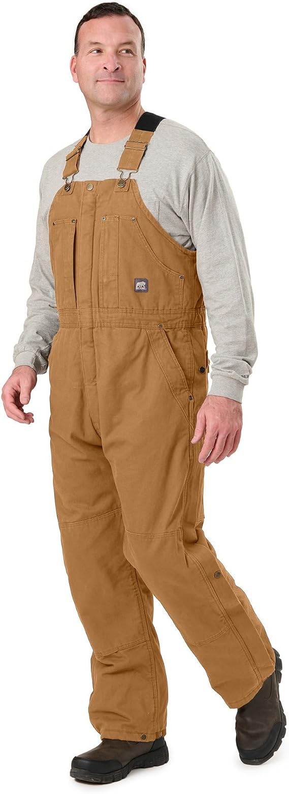 Berne Men's Heartland Insulated Washed Duck Bib Overall