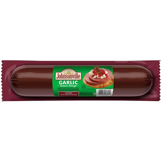 Johnsonville Garlic Summer Sausage 1/20oz, Great for Charcuterie and Cheese, Good Source of Protein