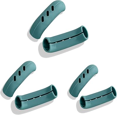 6Pcs 3  0.8 Silicone Assist Handle Holder Grip, Cast Iron Skillet Handle Covers Heat Insulating, Anti-Slip Pot Grip Handle Sleeve, Hot Handle Holder Wok for Frying Pans Griddles Green