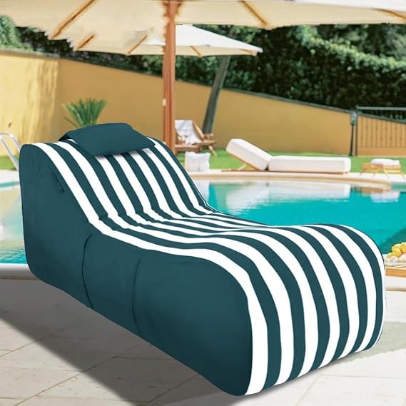 Outdoor Waterproof Bean Bag Chairs for Adults - Floating Bean Bag for Pool - Reusable Bean Bag for Swimming Without Filler Garden Beach Camp Beanbag Sofa Bed Puff Lounge(DarkGreen)