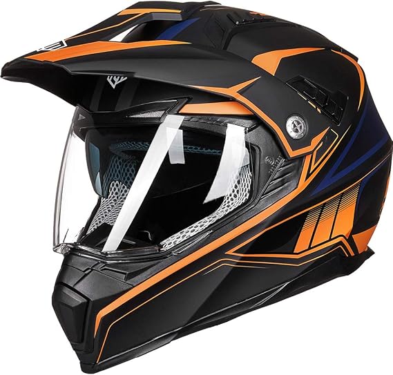 ILM Off Road Motorcycle Dual Sport Helmet Full Face Sun Visor Dirt Bike ATV Motocross Casco DOT Certified Model 606V
