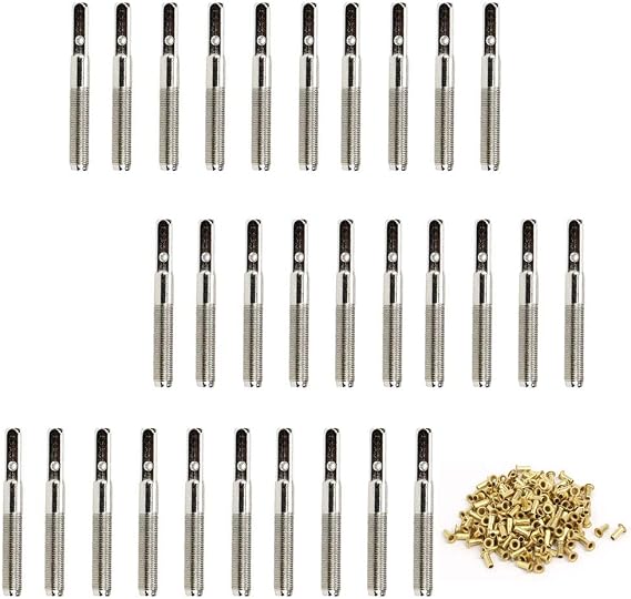Liyafy 30Pcs 40mm Tuning Pin Nails with Brass Rivets Set for Lyre Harp Small Harp Musical Stringed Instrument