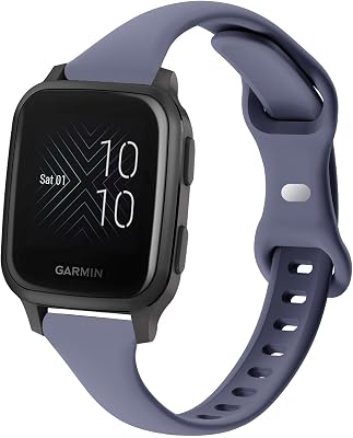 Slim Silicone Watch Bands Compatible with Garmin Venu SQVenu Sq 2, Thin Soft Narrow Sport Replacement Wristband Straps for Garmin Venu SQ MusicVenu Sq 2 Music