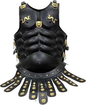 Roman Greek Royal Muscle Armor with Leather Skirt Medieval Knight Armour Cuirass