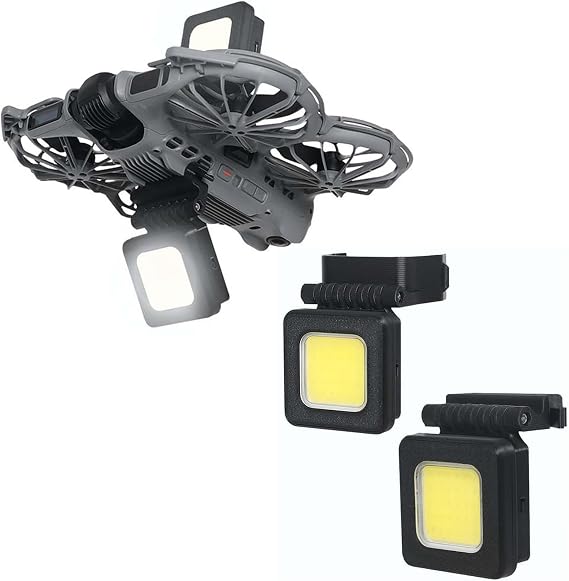 2 in 1 Drone Night Flight Light for DJI NEO 2 Rechargeable LED Search Light Warning Signal Lighting Fixed Spotlight with Cable Compatible with DJI NEO 2 Drone Accessories