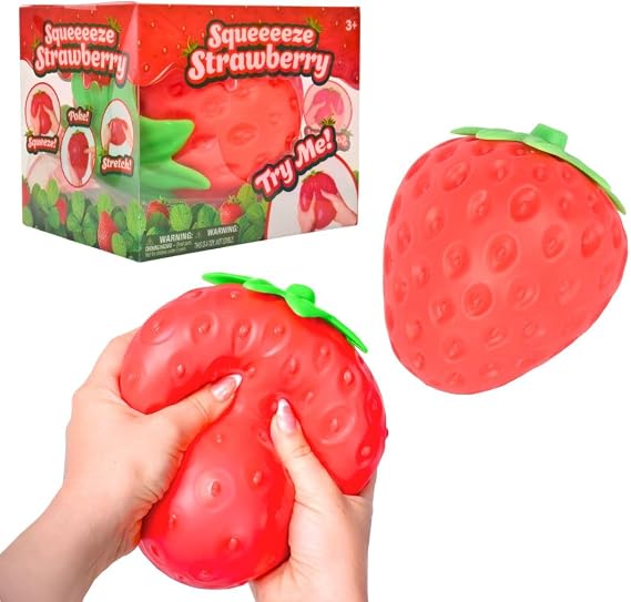 Sunny Days Entertainment Strawberry Squishy - Jumbo Stress Ball - Ages 3+