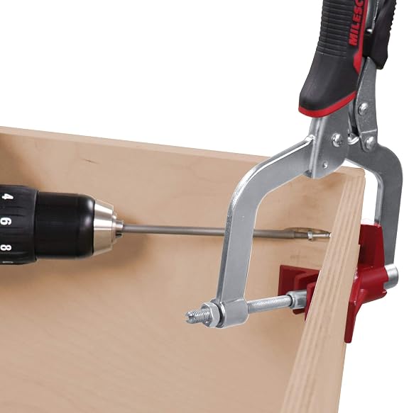 Milescraft 4005 90 Degree Corner Clamp Adjustable Right Angle Clamp For Woodworking, Pocket Hole Joinery, Welding, Positioning and More