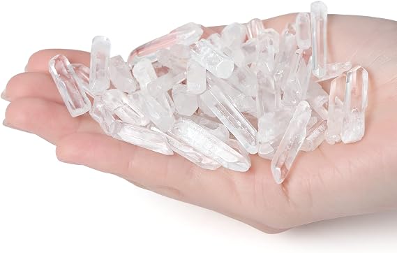 Clear Quartz Crystals Points Irregular Shape Points 0.4-1.18" 0.22 lb | Crystal Wand Stones Raw Quartz for Jewelry Making Polishing Cabbing Reiki Energy Balance