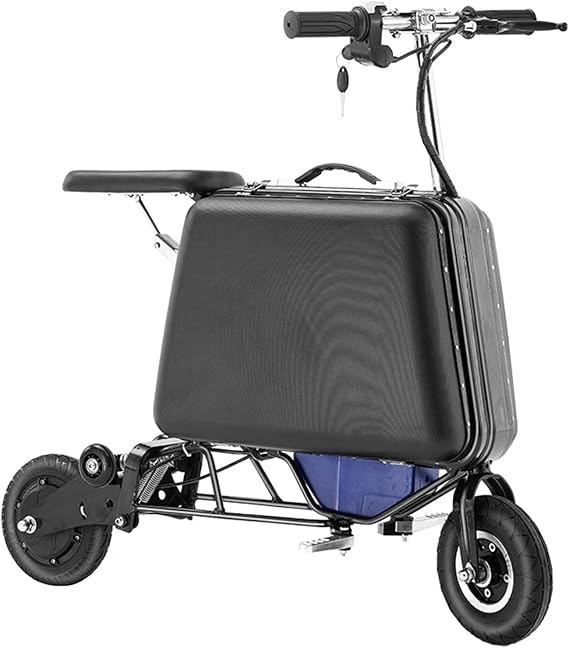 Smart Rideable Suitcase, Foldable Electric Luggage Suitcase with Foldable Footrest and Seat, 20L Large Capacity (Black 50 kilometers)