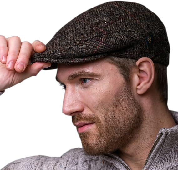 Irish Trinity Flat Cap, Green Tweed