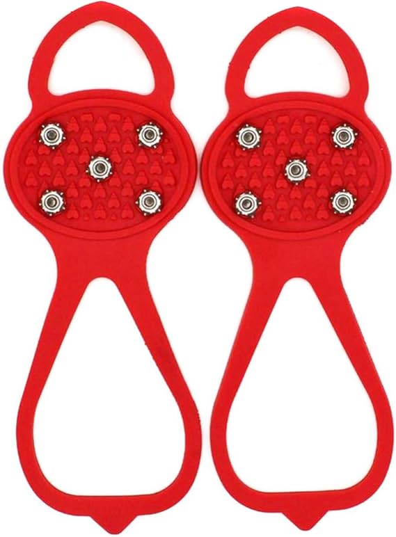 VALINK Universal Non-Slip Gripper Spikes Anti-Slip Over Shoe Durable Cleats with Good Elasticity Easy to Pull On or Take Off