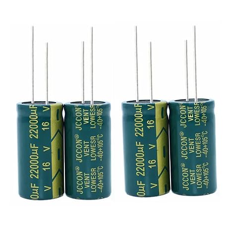4pcs jccon 22000uf 16v Green Gold Capacitors Audio Amplifier Inline High-Frequency Low Resistance Aluminium Electrolytic Capacitor