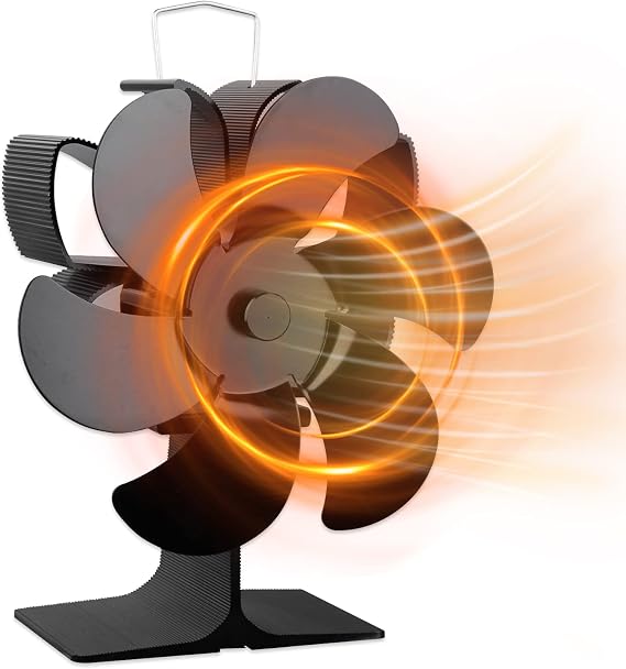 Wood Stove Fan,Eco Heat Powered Stove Fan,6-Blades Non-Electric Wood Burning Stove Fireplace Fan,Wood Stove Fan Heat Powered with Silent Operation,Fireplace Fans for Home WoodLog BurnerFireplace