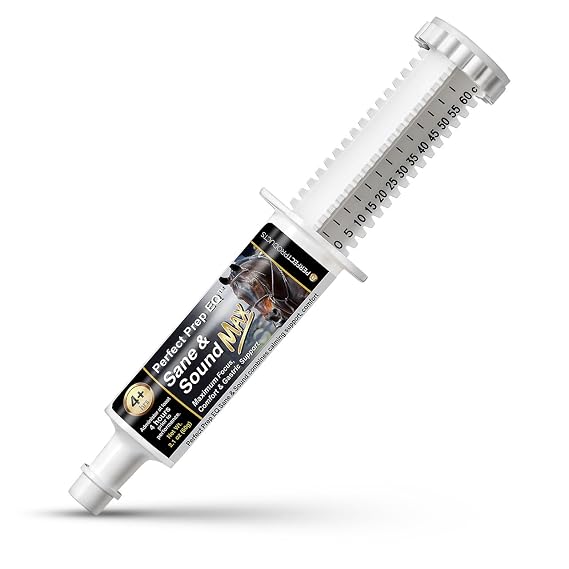 Perfect Prep EQ Sane and Sound MAX Horse Calming Paste, Long-Acting, Max Strength Calming for Soundness and Anxiety, Show Safe, 60cc