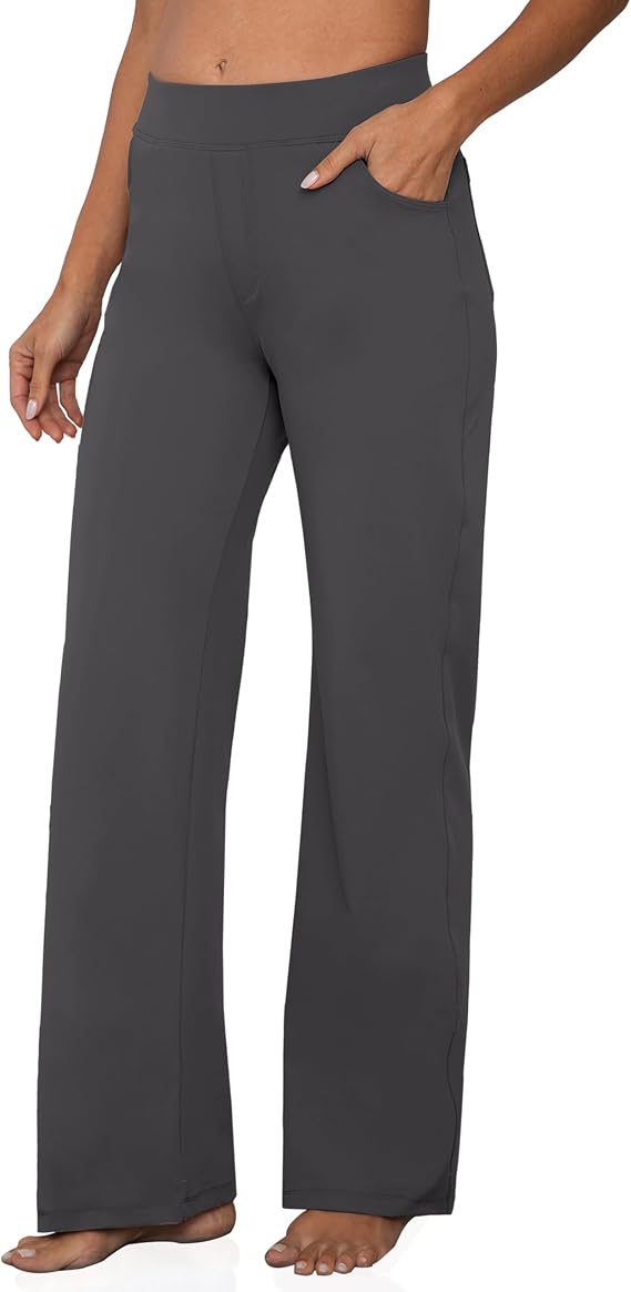 VOOVEEYA Wide Leg Pants for Women, Yoga Pants with Pockets High Waist