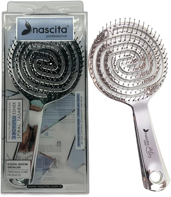 Nascita Pro 3D Flexi Control Opening Scanning Hair Brush Silver - 35