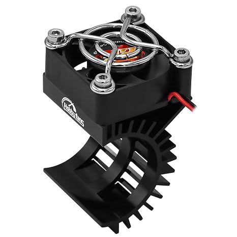 RC Motor Heat Sink with 5V Cooling Fan Fit 370 380 390 2838 2858 2845 Size Brushless Motor Heatsink for 1/14 1/16 1/18 RC Car Truck Buggy Crawler, Black