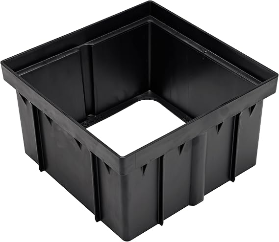 NDS 1216 Catch Basin Riser for 12 Inch Square Catch Basin Drain and 12 Inch Low-Profile Adapter Drain, Black