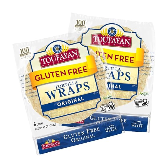 Toufayan Gluten Free Wraps, Original Soft 9 Tortillas | Freeze on Arrival | 2 Pack (12 Wraps Total)
