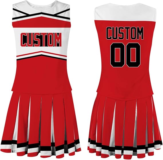 Custom Cheerleader Costume Personalized Cheerleader Uniforms Top and Pleated Skirt for High School College Events