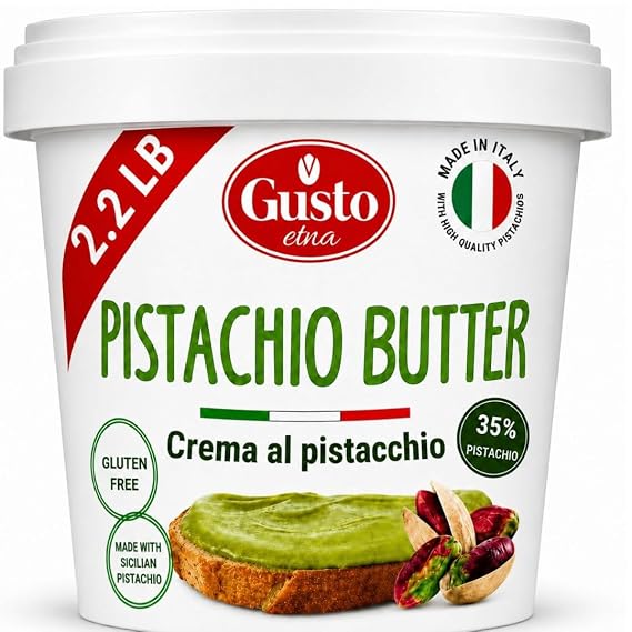 GUSTO ETNA Italian Pistachio Cream Spread, 35% Pistachios 2.2 lb (1kg)